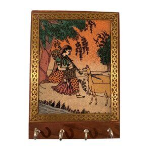 Indian Rajastan Miniature Painting Ragini Art Key Holder